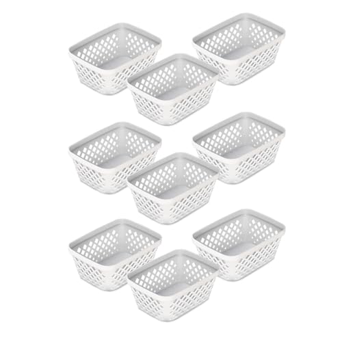 Plastic Storage Basket Set (White / Small)