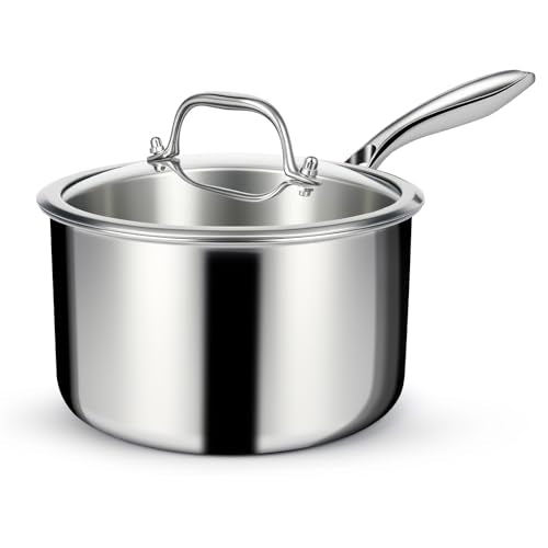 3 Ply Stainless Steel Saucepan with Lid (3 Quarts)