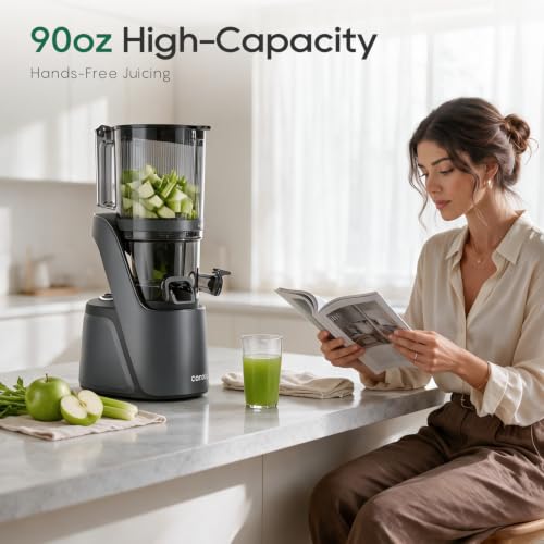 3-in-1 Cold Press Juicer C16, Makes Juice & Sorbet & Nut Milk (Space Gray)
