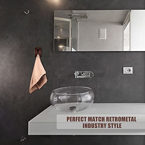 4 Pcs Self Adhesive Kitchen Towel Hook Holder (Brown)