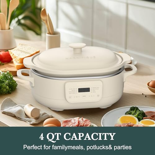 MAGNIFIQUE 4 Quart Programmable Casserole Slow Cooker (4 Quarts / Oatmeal)