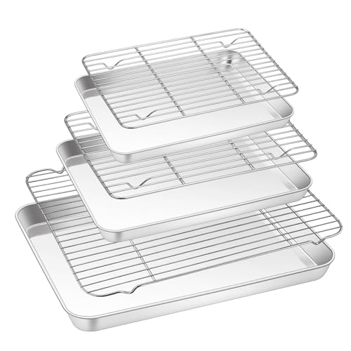 Baking Sheet with Rack Set (17.6"& 12.5" & 10.5")
