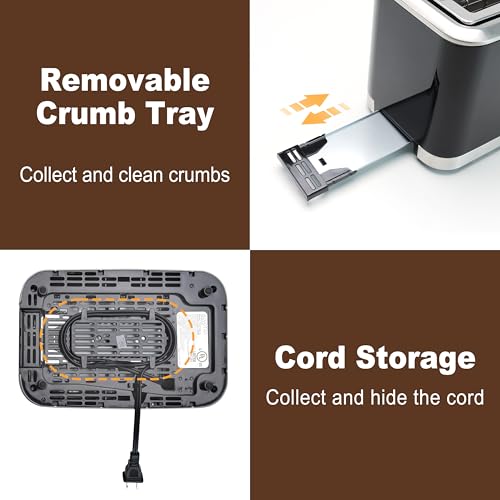 2 Slice Toaster Stainless Steel with LED Display