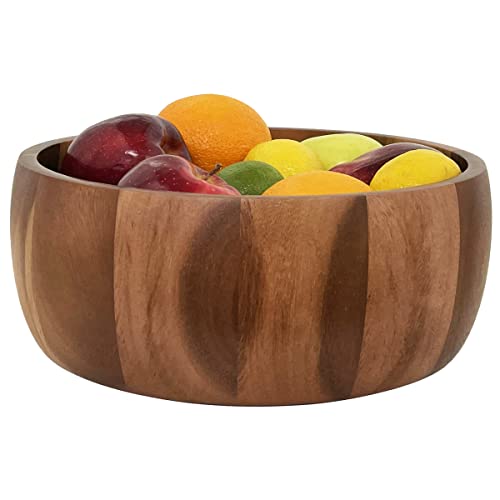 Woodard & Charles Acacia Wood 12" Salad Bowl with Salad Hands (12" x 5" Acacia Wood Bowl with Salad Hands)