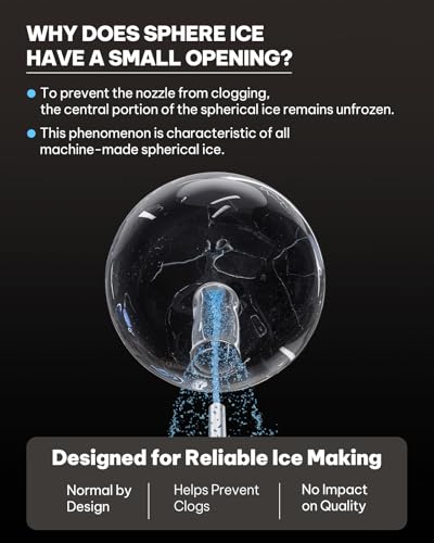 2" Sphere Clear Ice Maker Countertop (Matte Black / 2.0" Sphere Ice)