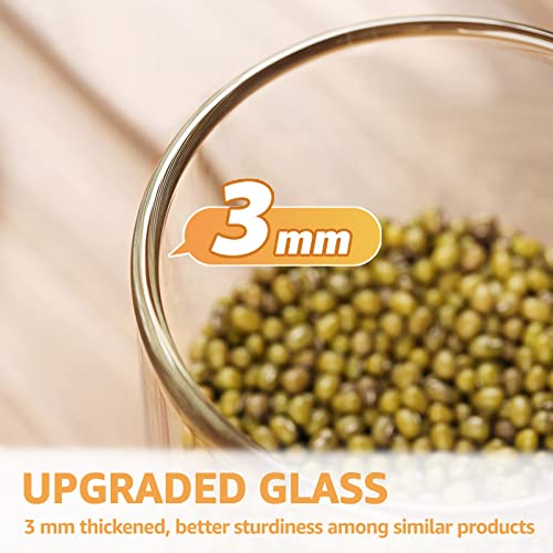 32 Oz Thick Walled Glass Jars with Bamboo Lid Airtight (32 floz (4-Pack))