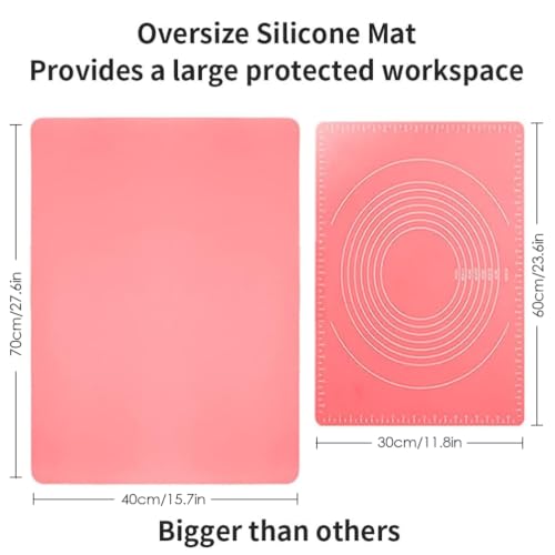 Extra Large Silicone Mats for Kitchen Counter (07-soft Pink‌ / 27.6"L x 16"W)