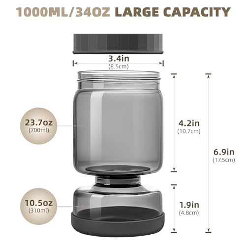Pickle Jar with Strainer Flip (34oz Grey)