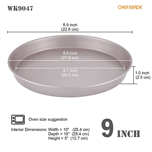 Pizza Pan, 9-Inch Non-Stick Pancake Bakeware for Oven Baking (Champagne Gold)