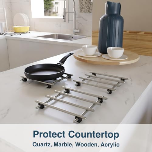 4Pcs Stainless Steel Trivet for Hot Dishes (4 Count)