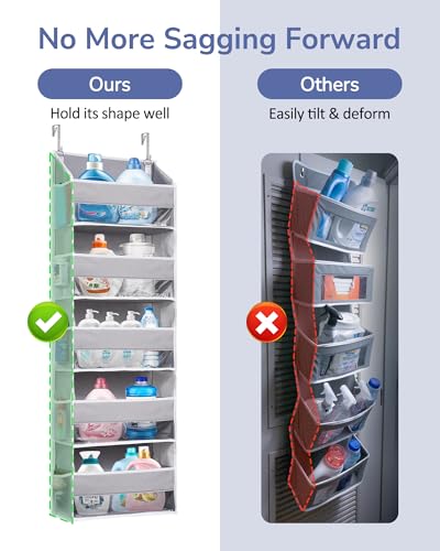 2 Pack 5 tier Over the Door Organizer Light Gray (Light Grey / 2 Pack-5 Tier)