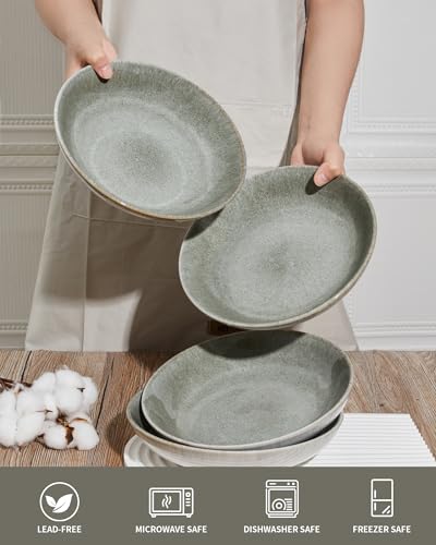 Stoneware Dinnerware Sets for 4 (Gradient Green / Set (16pcs))