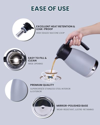 51oz Thermal Coffee Carafe with Infuser (Gray / 50.7 Ounces)