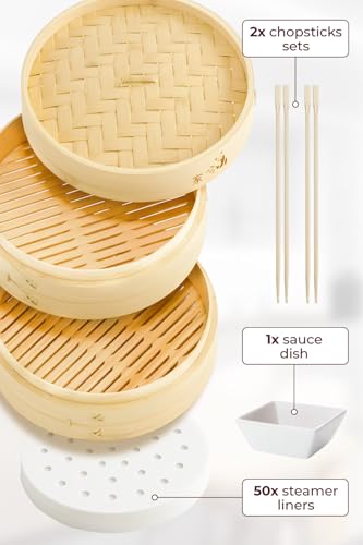 54 Piece Bamboo Steamer Basket Set
