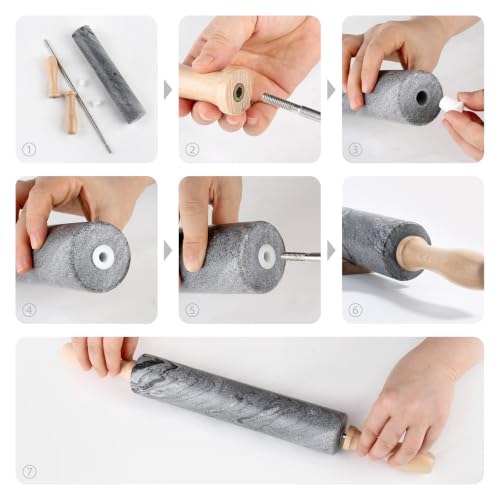 Marble Rolling Pin (Gray Marble)