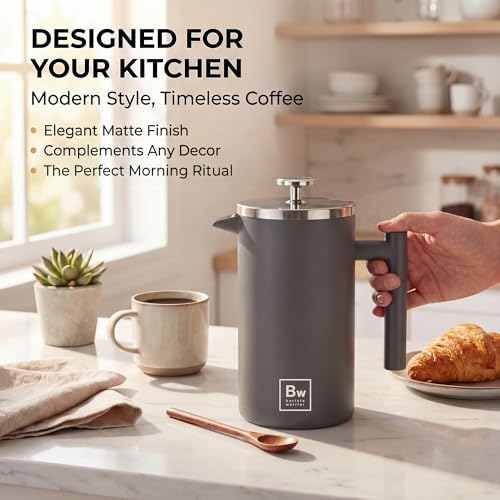 French Press Coffee Maker (Grey)