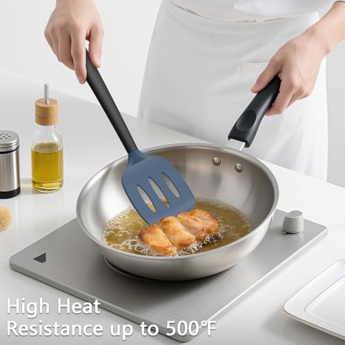 3 Pack Silicone Spatula Set (DarkBlueBlack)