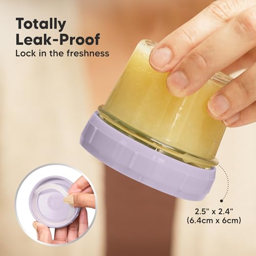 12pk 4oz Glass Baby Food Containers with Lids (12-pk 4 Ounce / Lilac)
