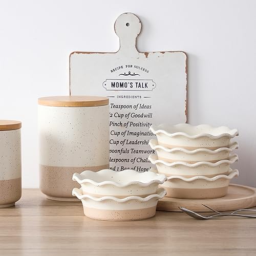 Ceramic Mini Pie Pans Set of 6 (Cream)