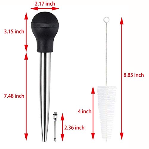 304 Stainless Steel Turkey Baster Syringe Injector Needle With Cleaning Brush