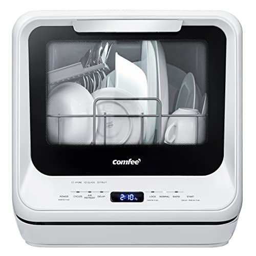Portable Dishwasher Countertop with 5L Built (White)