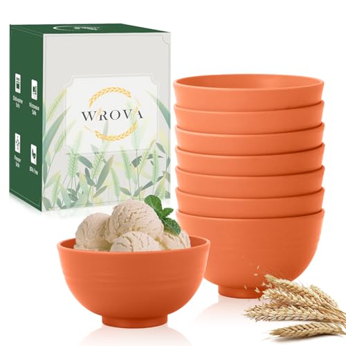 wheat straw small bowls 10oz set of 8 (10 oz / Orange)