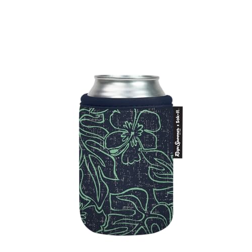 CanSok Sleeve for Beer & Soda Insulated Neoprene Cover (Reyn Spooner Monstera Ink / 12oz Can Sleeve)