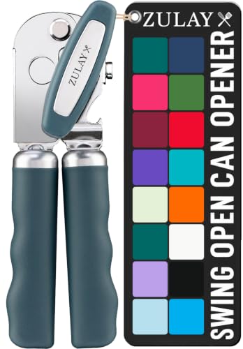 Stainless Steel Swing Open Manual Can Opener Comfortable Grip (Green / Swing Open)