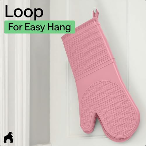 Silicone Oven Mitts (Pink / 12.5" Oven Mitts)