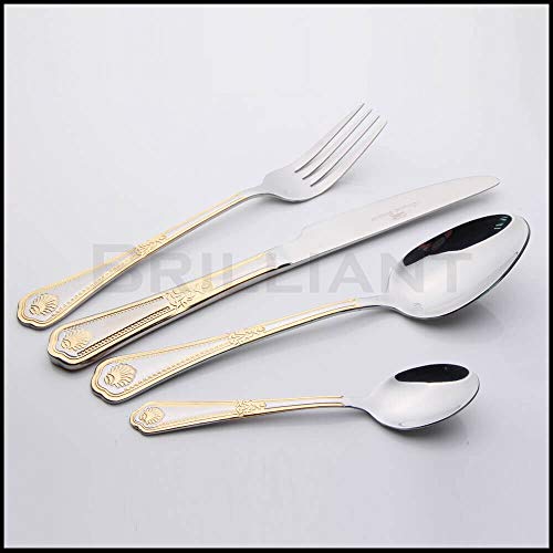 Venezia Collection Gold Flatware Serving Set for 12 (Miami)