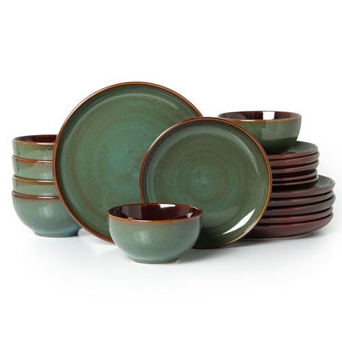 Ceramic Dinnerware Sets for 6 (Sage Green / Set (18pcs))