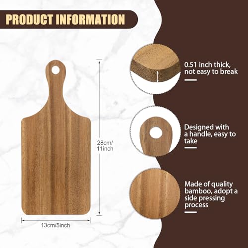 6 Pcs Thick Wood Cutting Boards Bulk for Chopping Serving (11 x 5 inches)