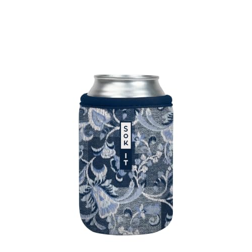 CanSok Sleeve for Beer & Soda Insulated Neoprene Cover (Paisley Patchwork / 12oz Can Sleeve)