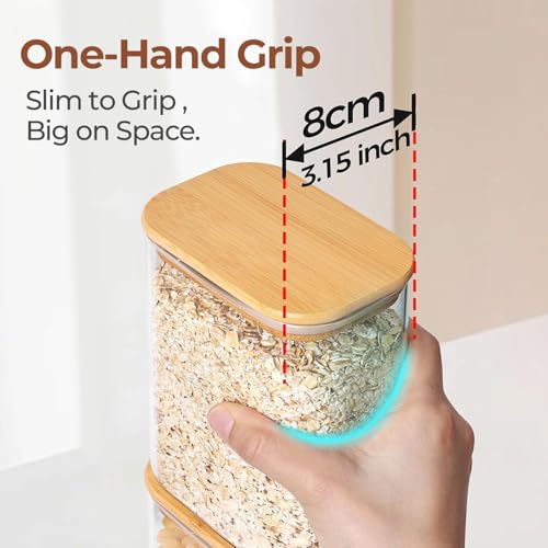 Glass Storage Containers with Lids 2 Qt (3 Count)