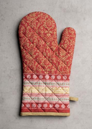 Maison d'Hermine Oven Gloves 100% Cotton Oven Mitt (067 - Sofia / 7.5" x 13" (Oven Mitt))