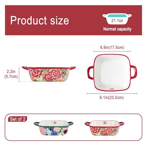 Two piece square ceramic baking pan set (Combination 2)