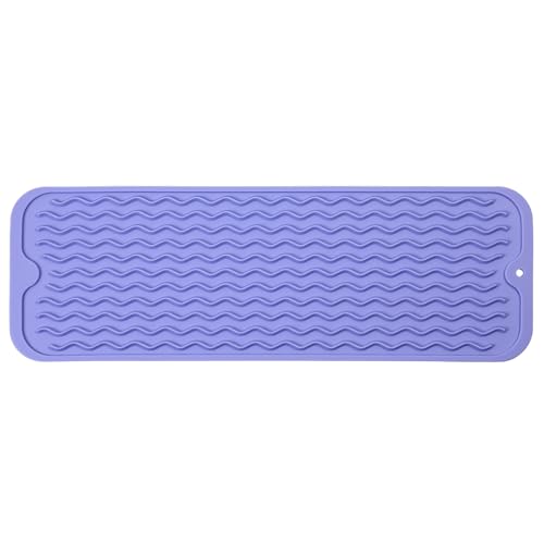 Silicone Dish Drying Mat for Multiple Usage (Light Purple / 17"L x 6"W)