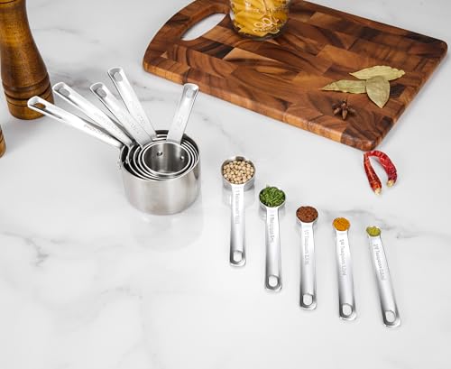 Premium 18 10 Measuring Set (Silver / Measuring Cups & Spoons)