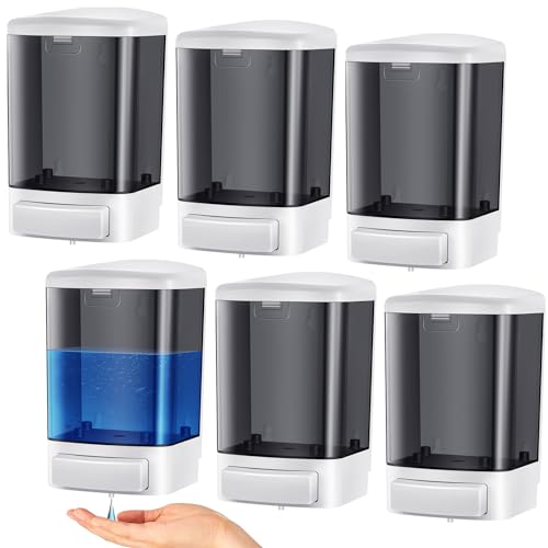 6 Pcs Wall Mounted Soap Dispenser (Black / 33.8 oz 1000 ml)