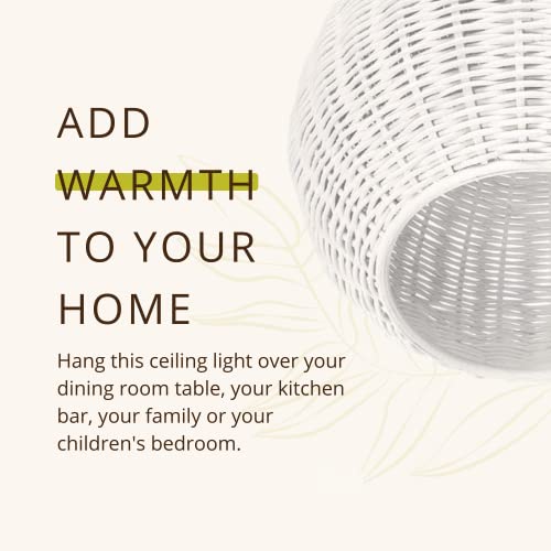 Lamp Wicker Ball Pendant (White)