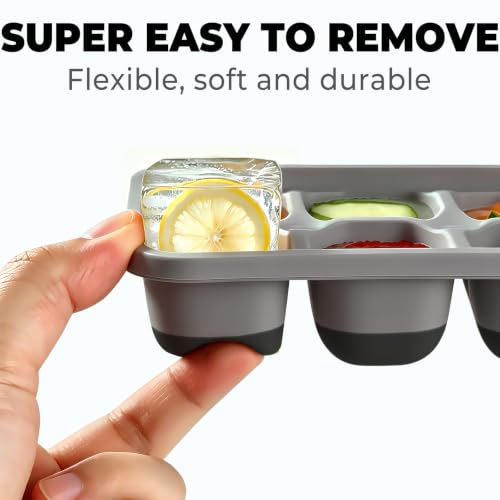 Silicone Ice Cube Tray (4 BlackGrey)