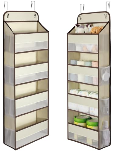 Hanging Over the Door Organizer 1 Pack (Beige / 4 Tier)