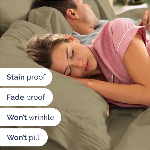 Split King Size 5 Piece Sheet Set (14 - Khaki / Split King Size)