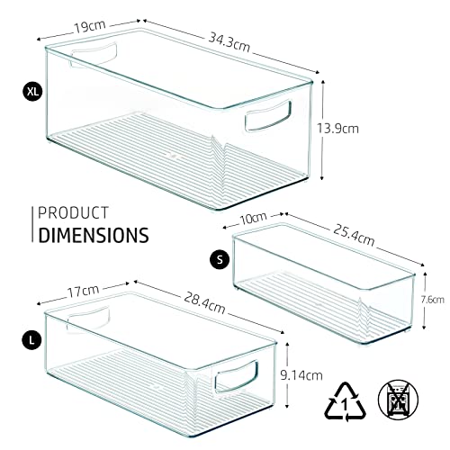 8 PACK Stackable Pantry Organizer Bins (8 Count)