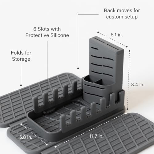 Home Collapsible Dish Drying Rack with Stone Dish Pad (Original + Rack / Slate)