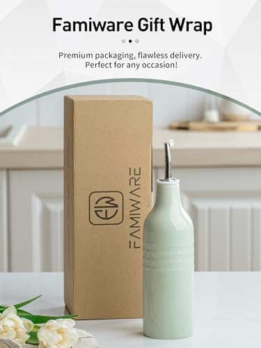 16oz Ceramic Oil Dispenser Bottle (Light Green / 1 Piece (Jupiter))