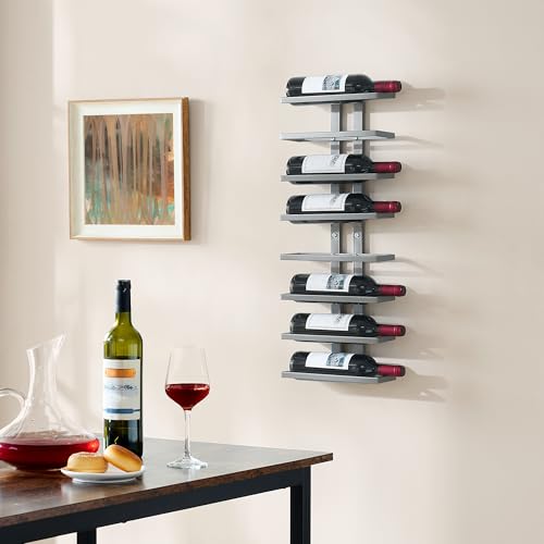 3 Set 8 Tier Wall Mount Wine Rack (3 Pack (24 Bottles) / Grey)