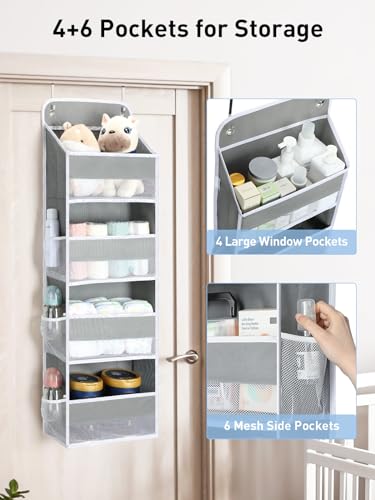 1 Pack Over the Door Organizer (Grey / 4 Tier)