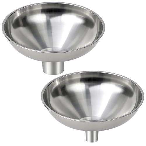 2 Pack Stainless Steel Kitchen Funnel Set for Filling Bottles