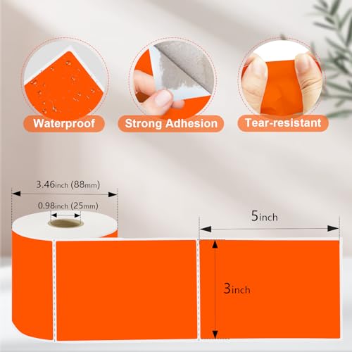 3 X 5 Inch Printable Waterproof Rectangle Color Coding Labels